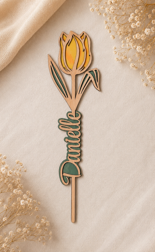 Personalised Wooden Forever Flower