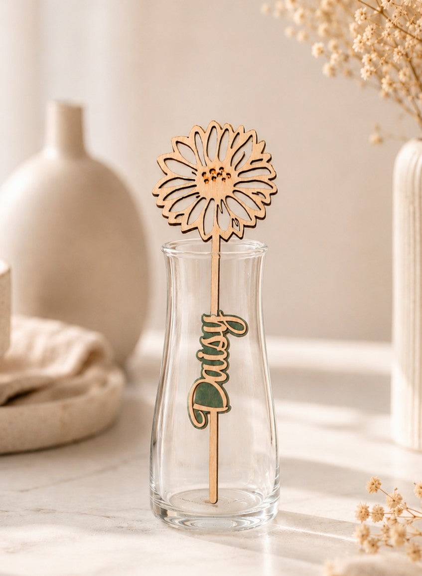 Personalised Wooden Forever Flower
