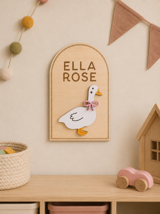 Personalised Goose Name Plaque