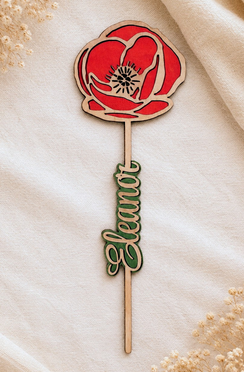 Personalised Wooden Forever Flower