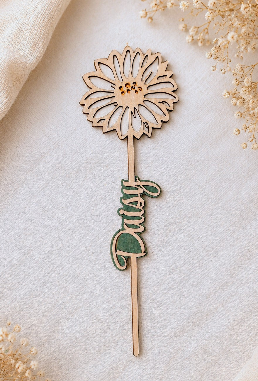 Personalised Wooden Forever Flower