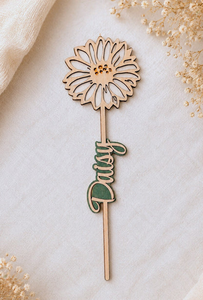 Personalised Wooden Forever Flower