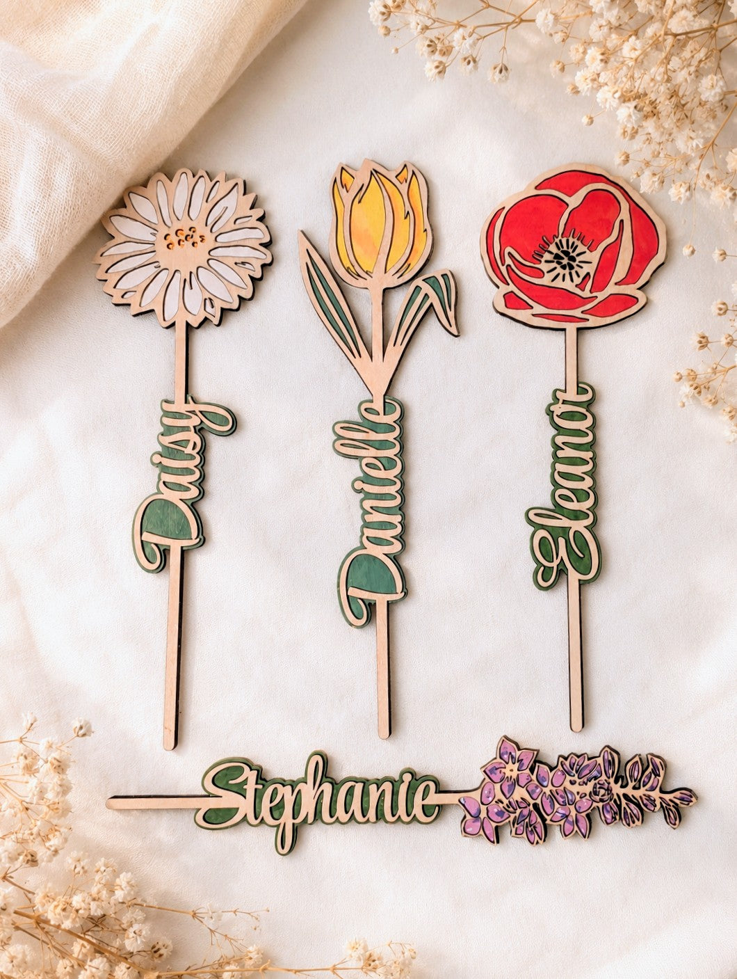 Personalised Wooden Forever Flower