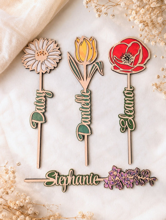 Personalised Wooden Forever Flower