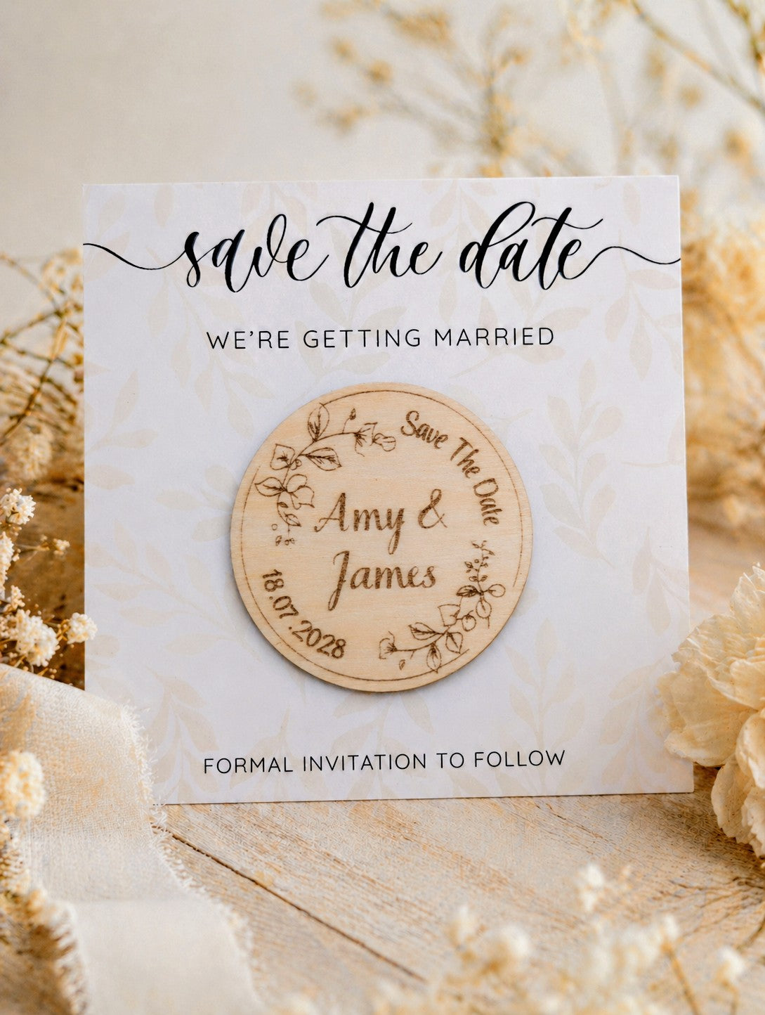Save The Date Personalised Magnets & Card