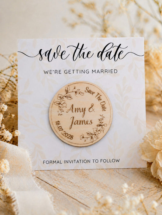 Save The Date Personalised Magnets & Card