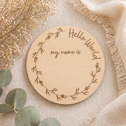 Baby Name Announcement Personalised Laser Engraved