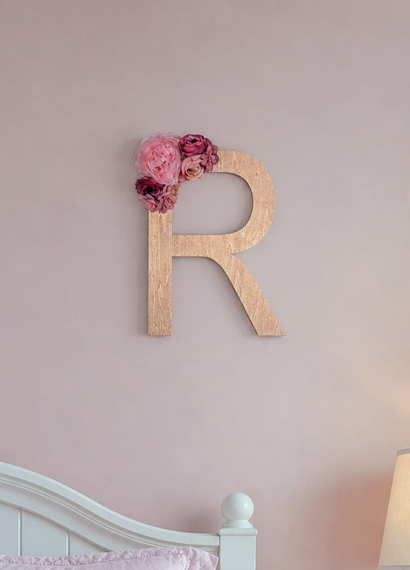 Gold Letter & Flower Initial