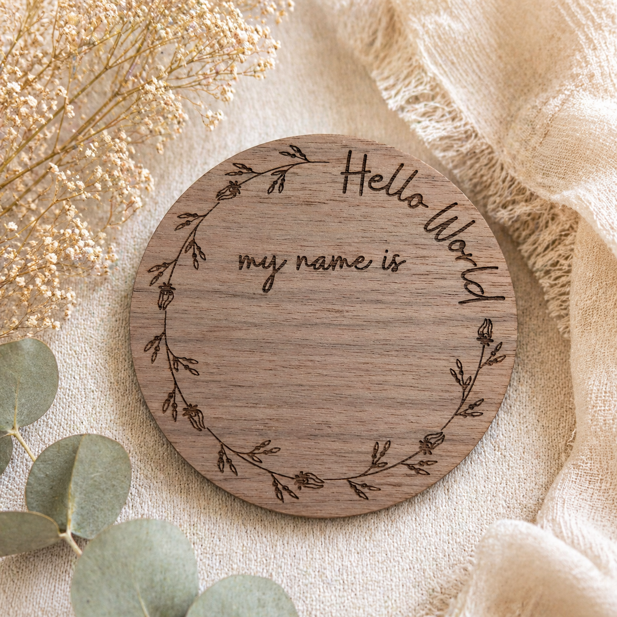 Baby Name Announcement Personalised Laser Engraved