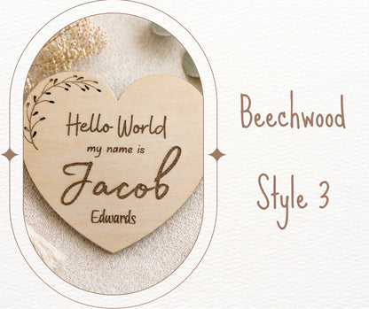 Baby Name Announcement Personalised Laser Engraved