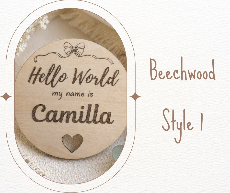Baby Name Announcement Personalised Laser Engraved