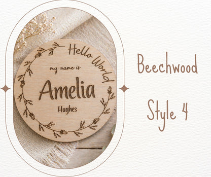 Baby Name Announcement Personalised Laser Engraved