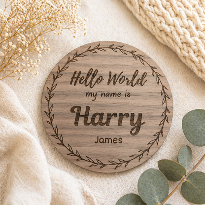 Baby Name Announcement Personalised Laser Engraved