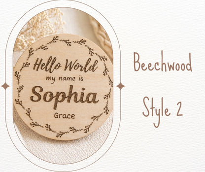 Baby Name Announcement Personalised Laser Engraved