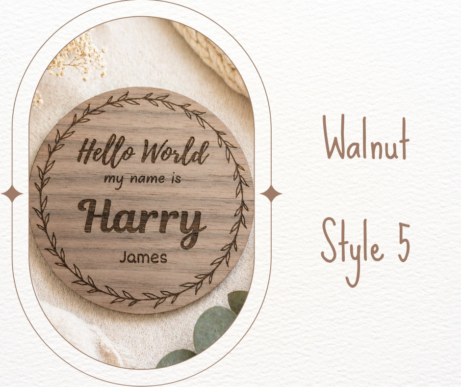 Baby Name Announcement Personalised Laser Engraved