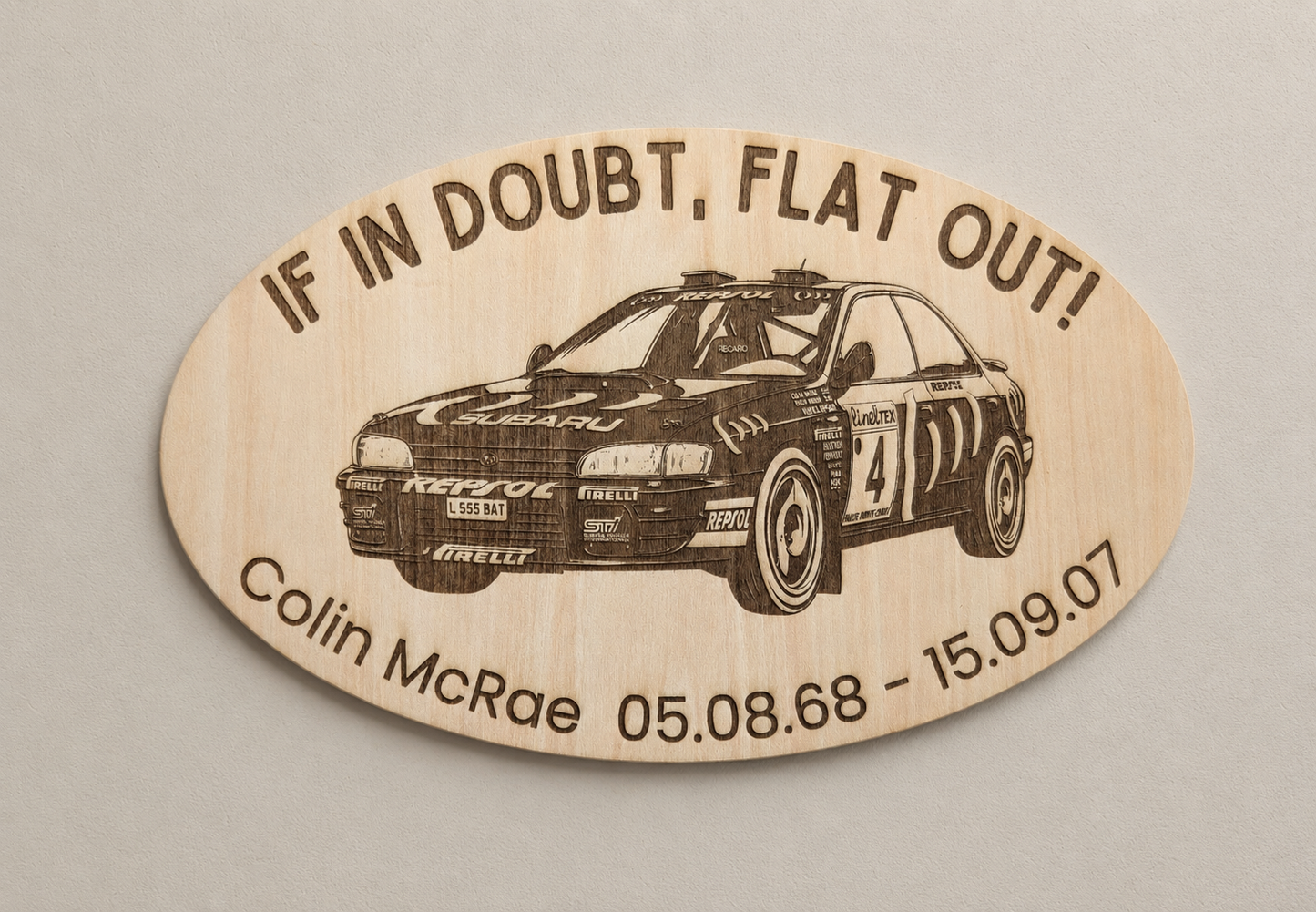 Charity Colin McRae Subaru Plaque