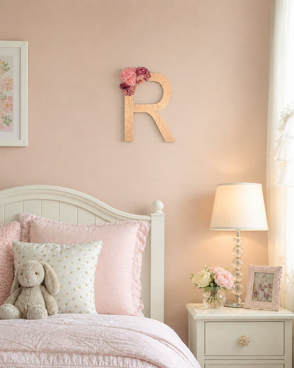 Gold Letter & Flower Initial